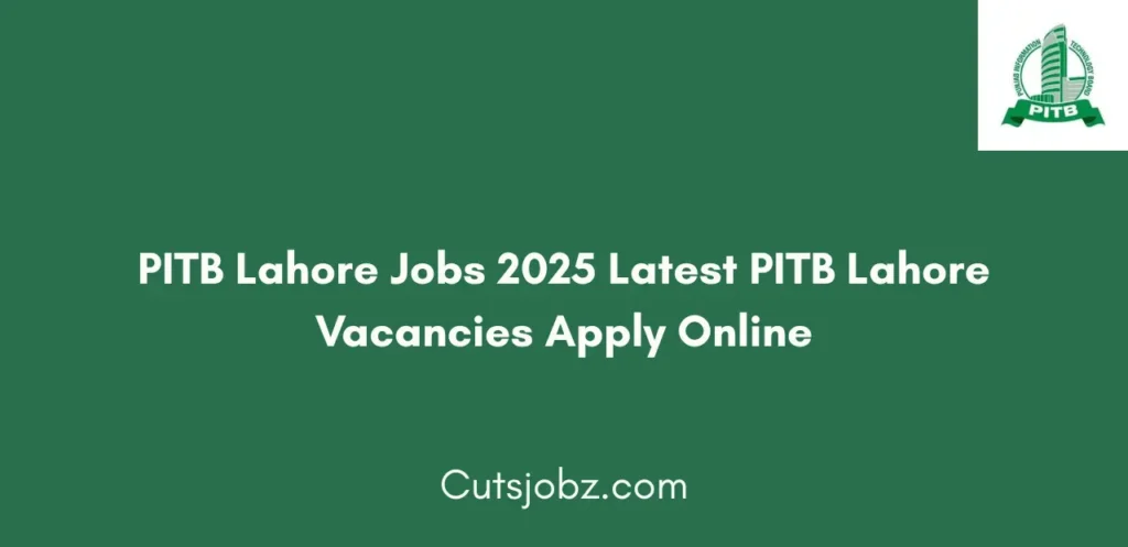 PITB Lahore Jobs 2025 Latest PITB Lahore Vacancies Apply Online