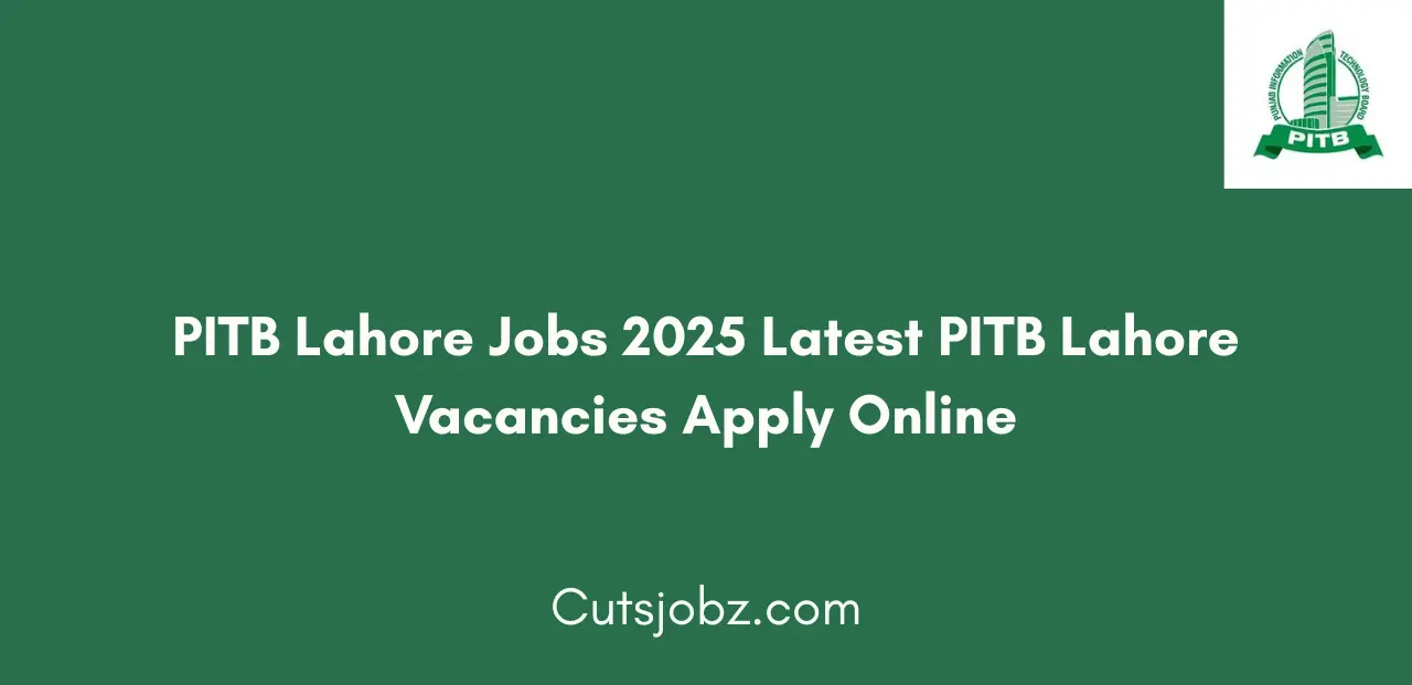 PITB Lahore Jobs 2025 Latest PITB Lahore Vacancies Apply Online